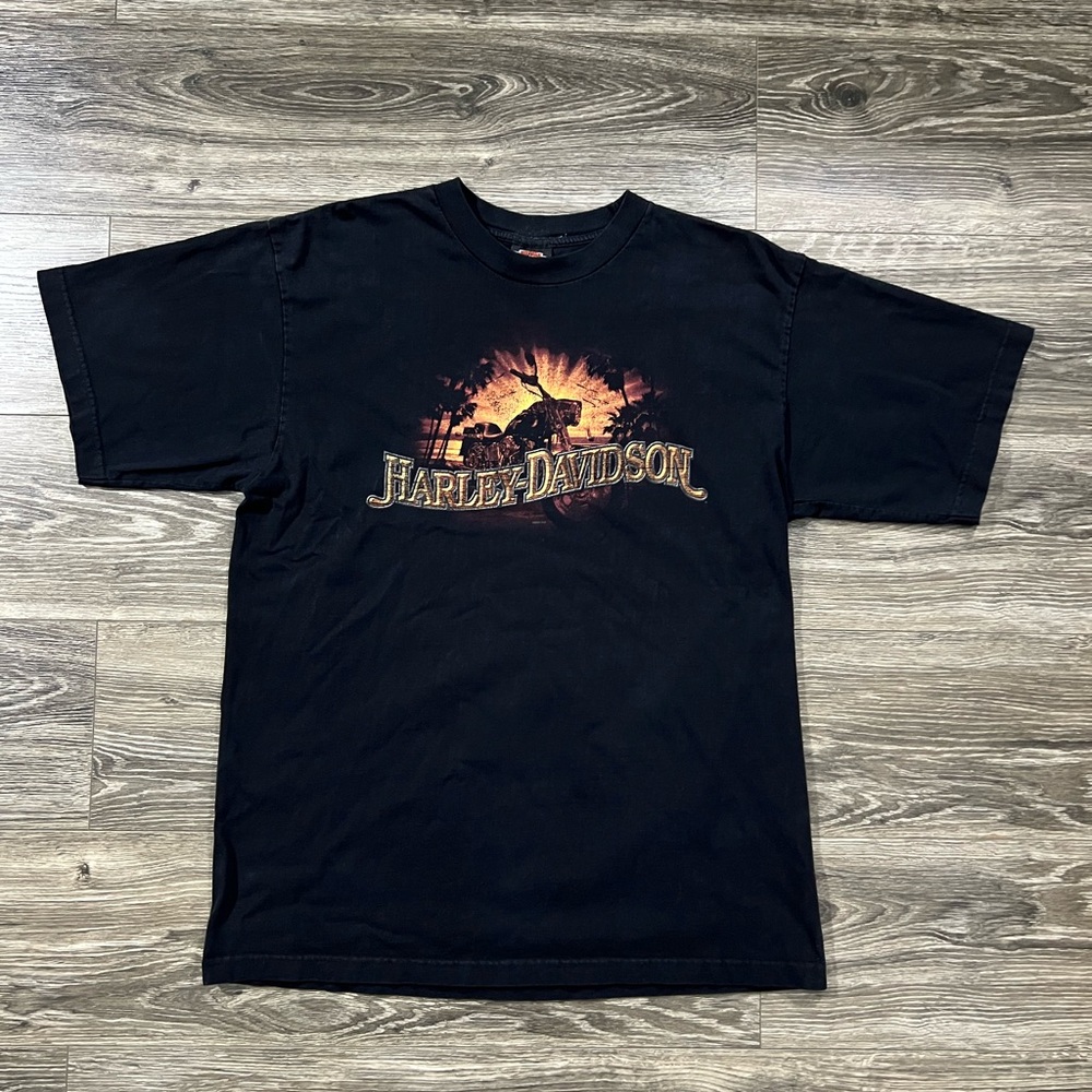 Harley-Davidson Black and Orange Short Sleeve Tee 2007